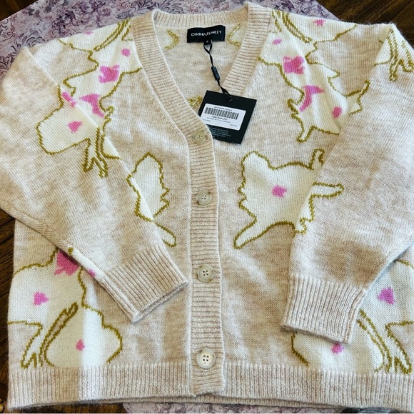 NWT Cynthia Rowley Intarsia Button Cardigan - Picture 5 of 12